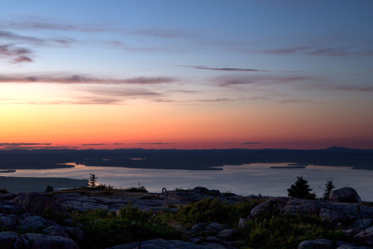 Peaceful Sunset Lake View from Mountaintop