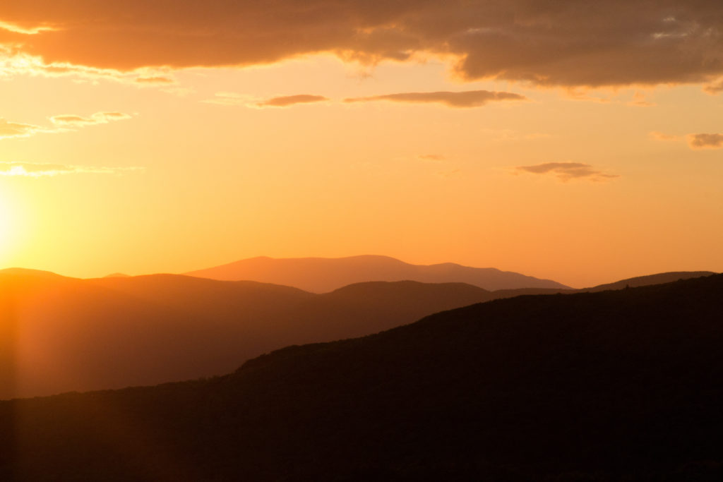 Brilliant Bright Sunset Sky in the Mountains