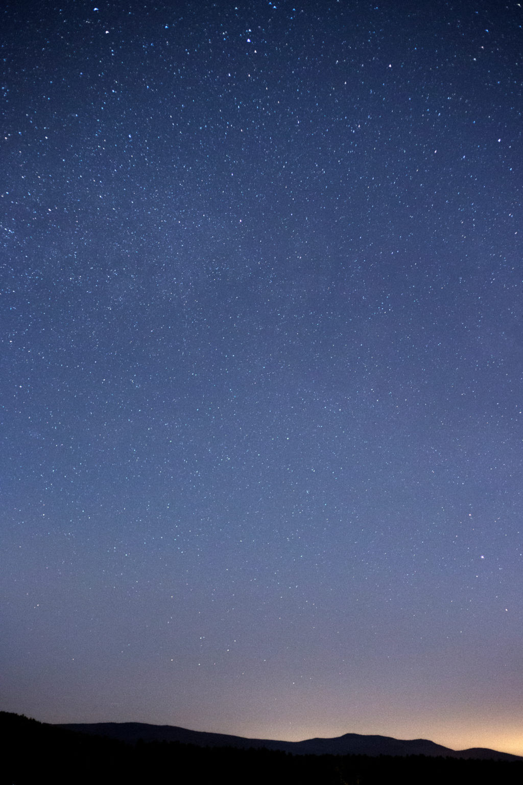 Sliver Mountain Silhouette Under Night Sky