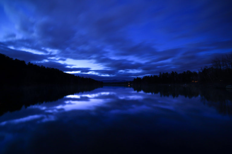 Vibrant-Colored Sky and Water Reflected