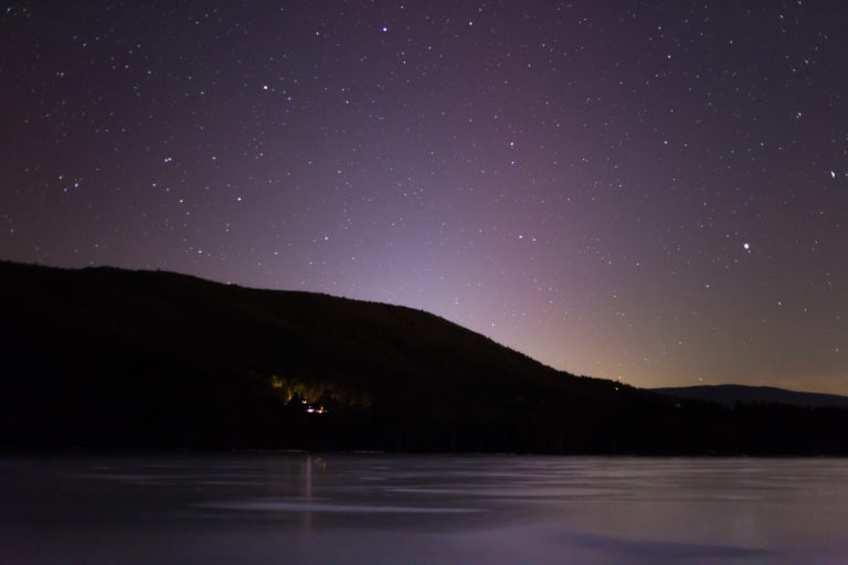 Glowing Mountain Silhouettes