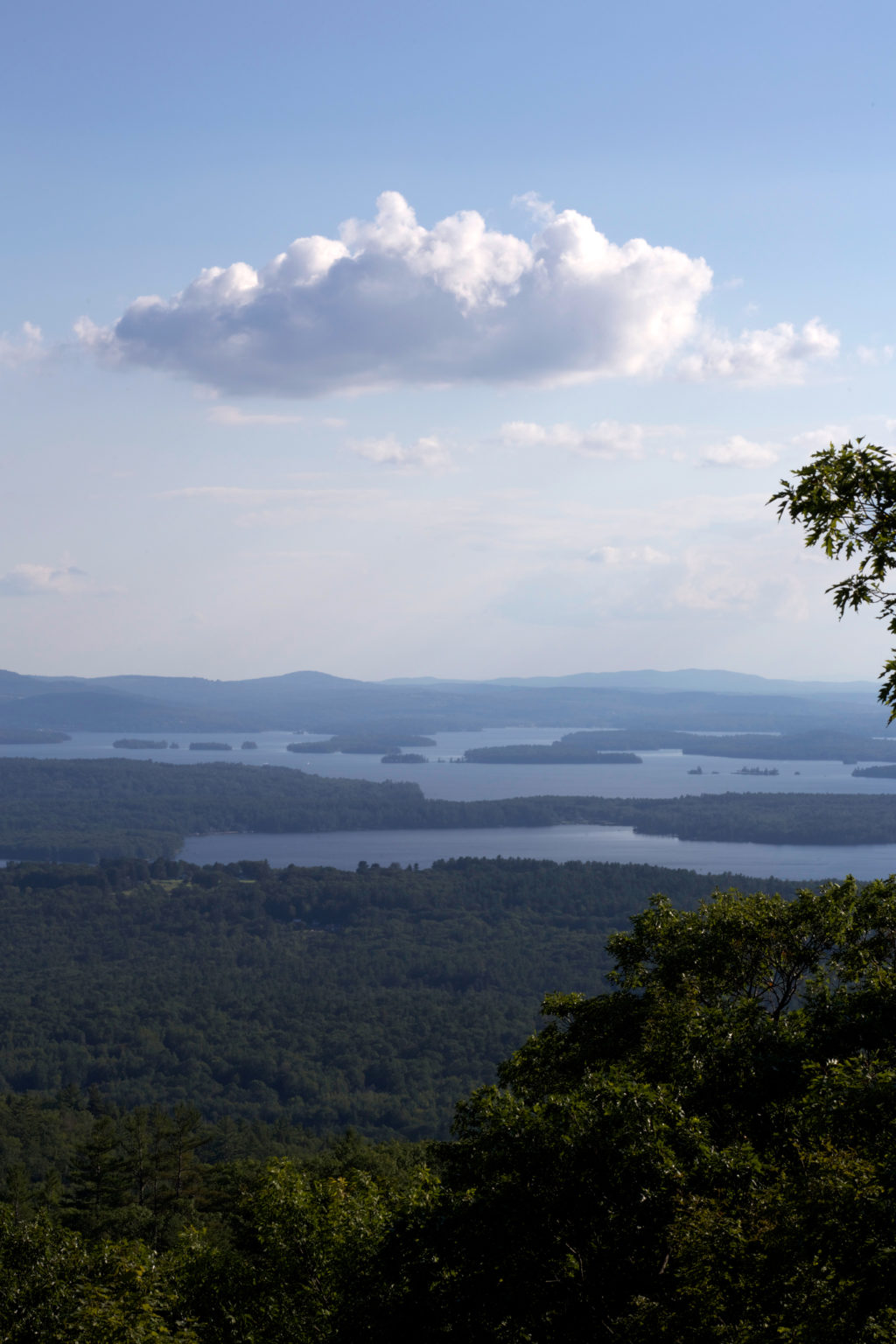 One Puffy Cloud Suspended Over Lake