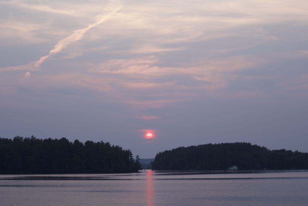 Sun Setting Between Two Islands