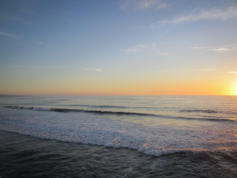 Ocean Waves and Sunset