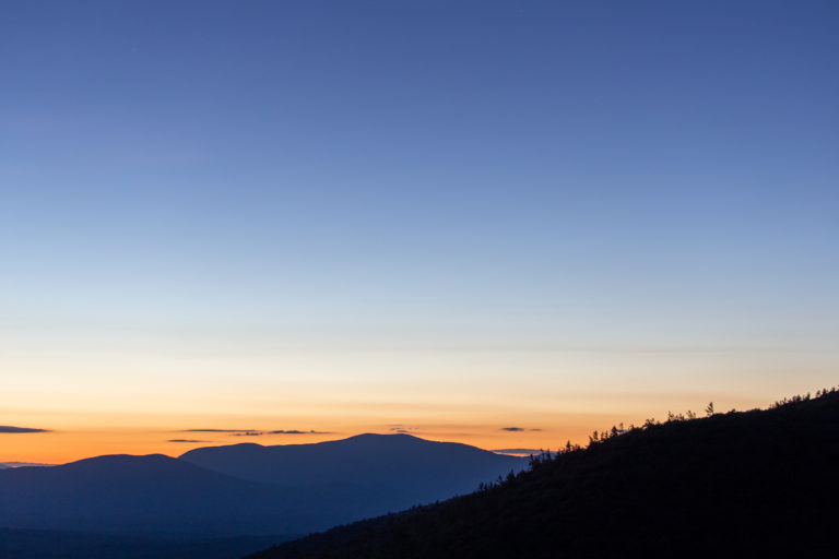 Blue Hour Sunset and Mountains