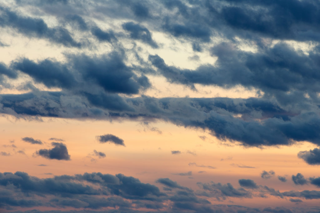 Grey Clouds in Golden Sky