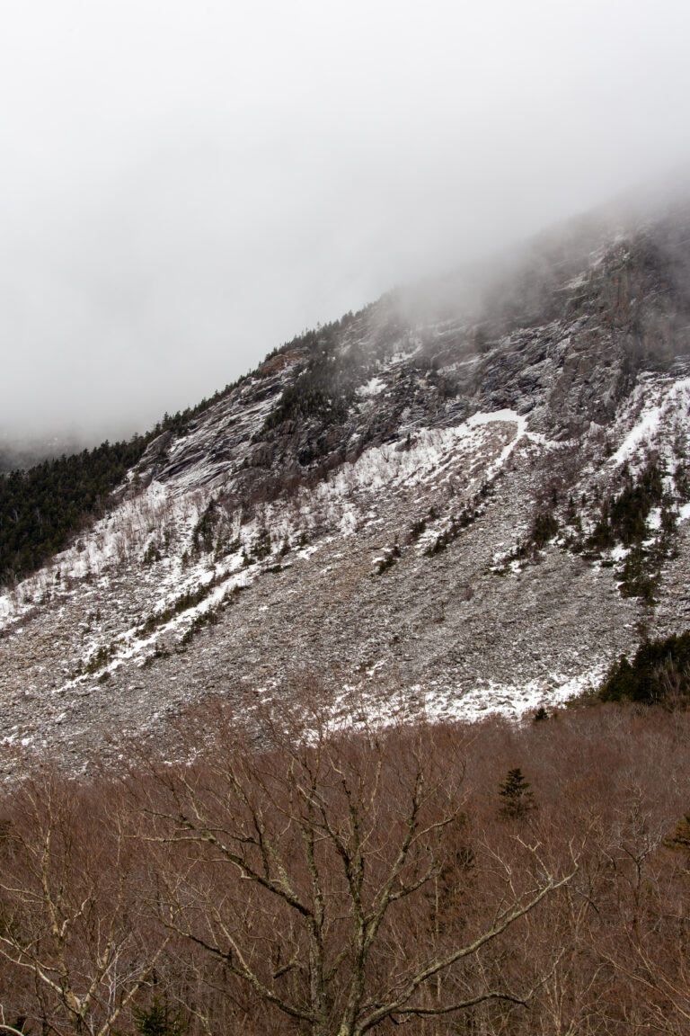 Winter Mountain in Fog