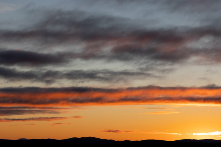 Beautiful Sunset Sky Over Mountains