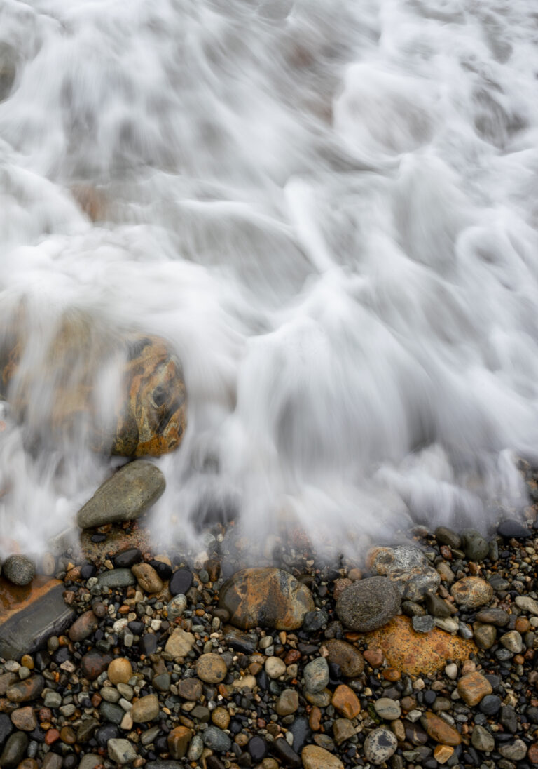 Ocean Waves Splashing on Rocks