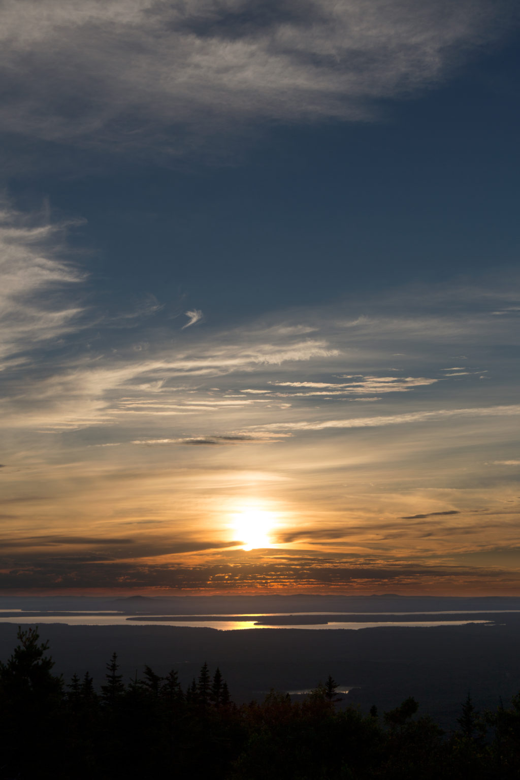 Sunset Over Lake Silhouette