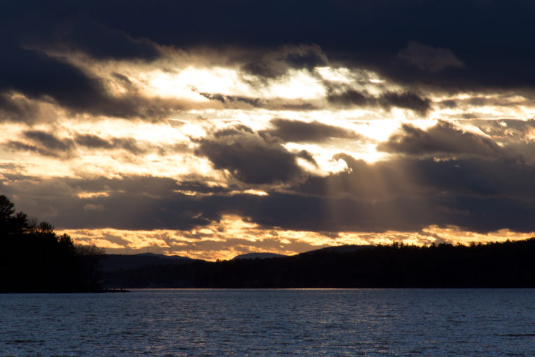 Glowing Clouds Over Lake