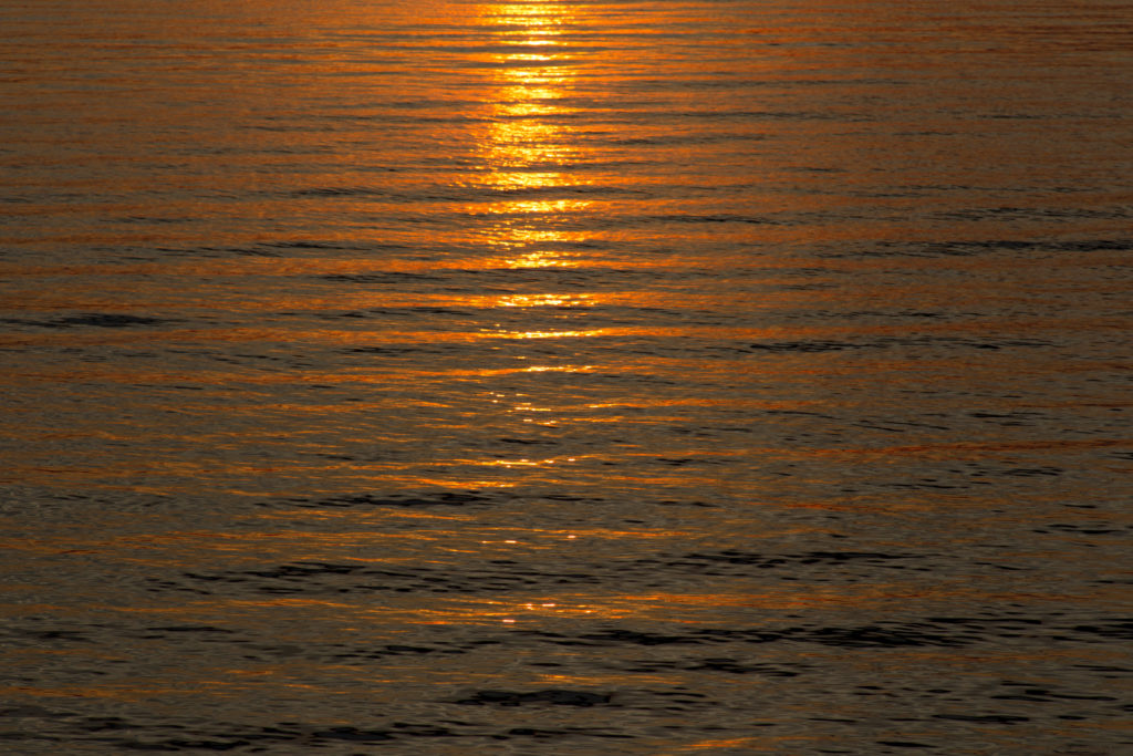 Sunset Reflection on Ripples