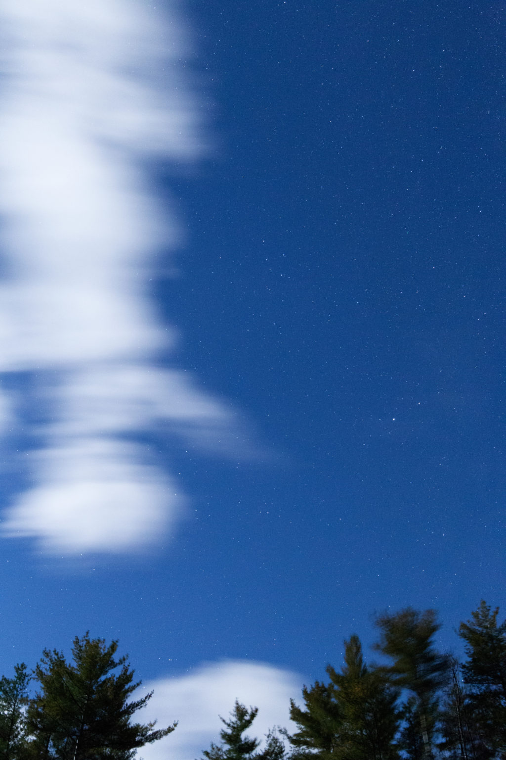 Brilliant Blue Sky with White Clouds Moving Through