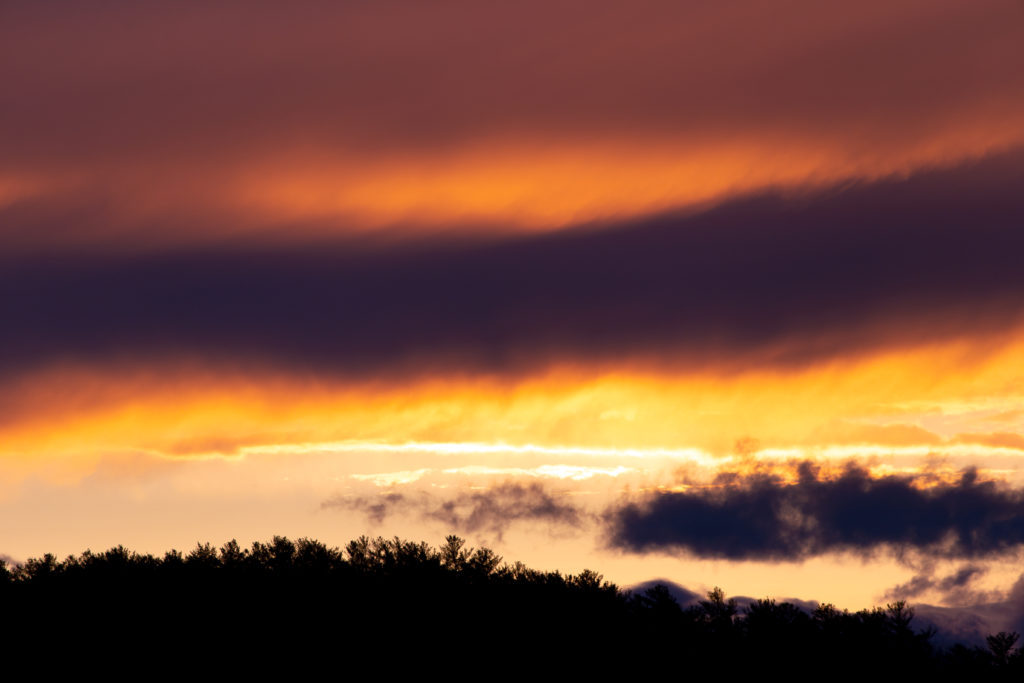 Foggy Sunset Over Hillside