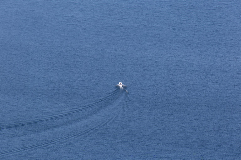 Distant Boat on Lake