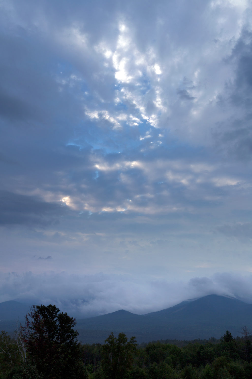 Heavy Fog on Mountain Landscape