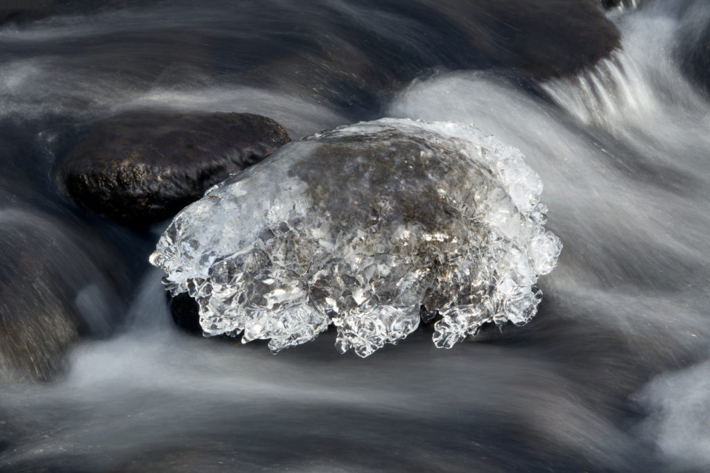 Water Rushing Around Piece of Ice