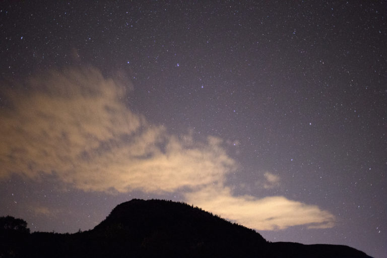 Sharp Hill Under Night Sky