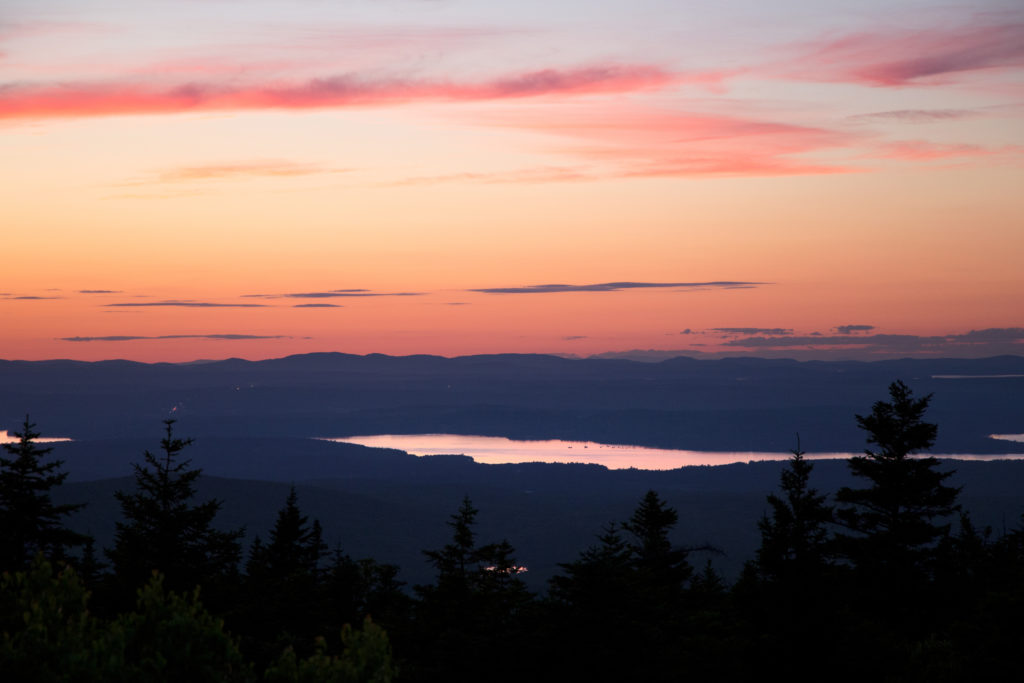 Warm Summer Sunset from Mountaintop