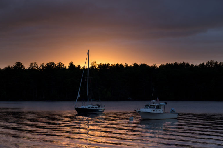 Moored Boats at Sunset