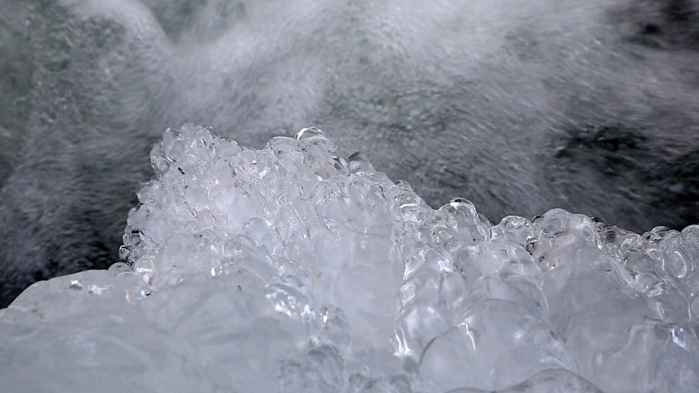 Ice Over River Water