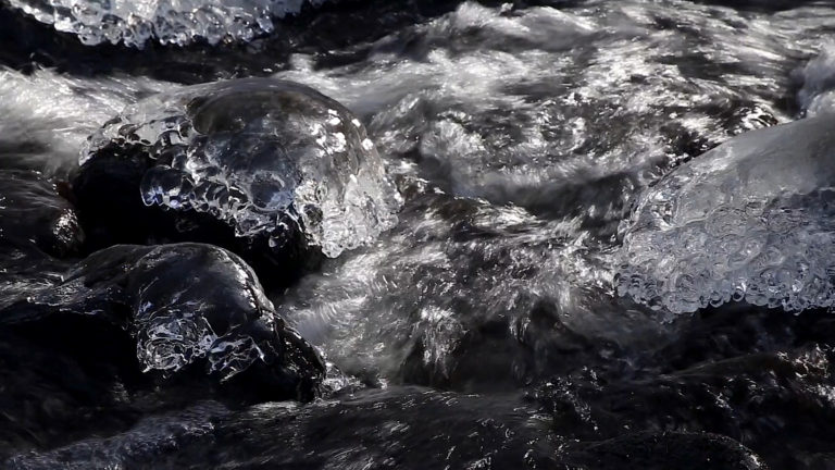 Icy River Rocks